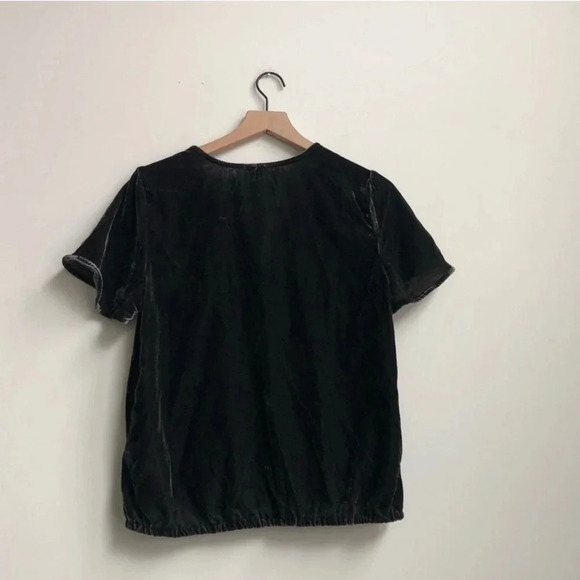 New Splendid Velvet Surplice Top Short Sleeve wrap top flutter holiday velour - Picture 4 of 8